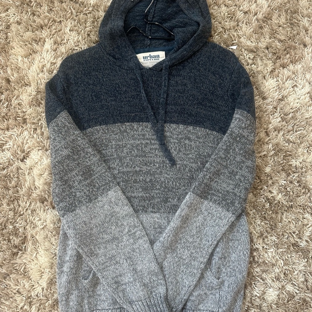 Urban Pipeline Navy and Gray Striped Sweater